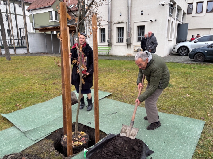 Peter Barth fát ültet a nagyapa nyomában