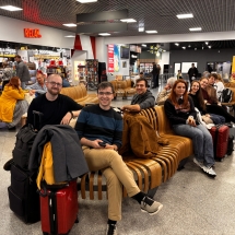 A kolozsvári teológus hallgatók felszállás előtt